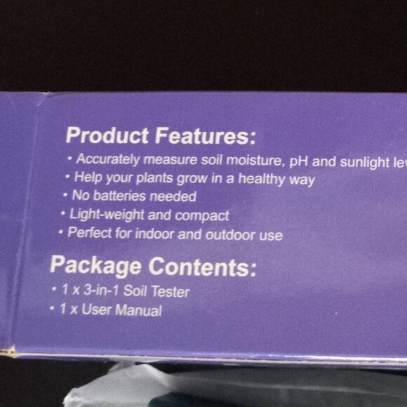 Garden, Soil Tester, NEW, 3 in 1 Soil Tester, Moisture, Light & PH Tester - Picture 6 of 6